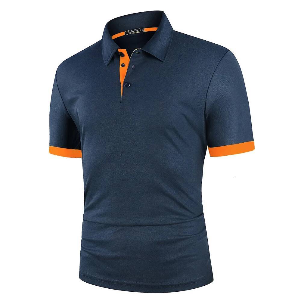 Short Sleeve Shirt Contrast Color Polo New Clothing Summer Streetwear Casual Fashion Men tops