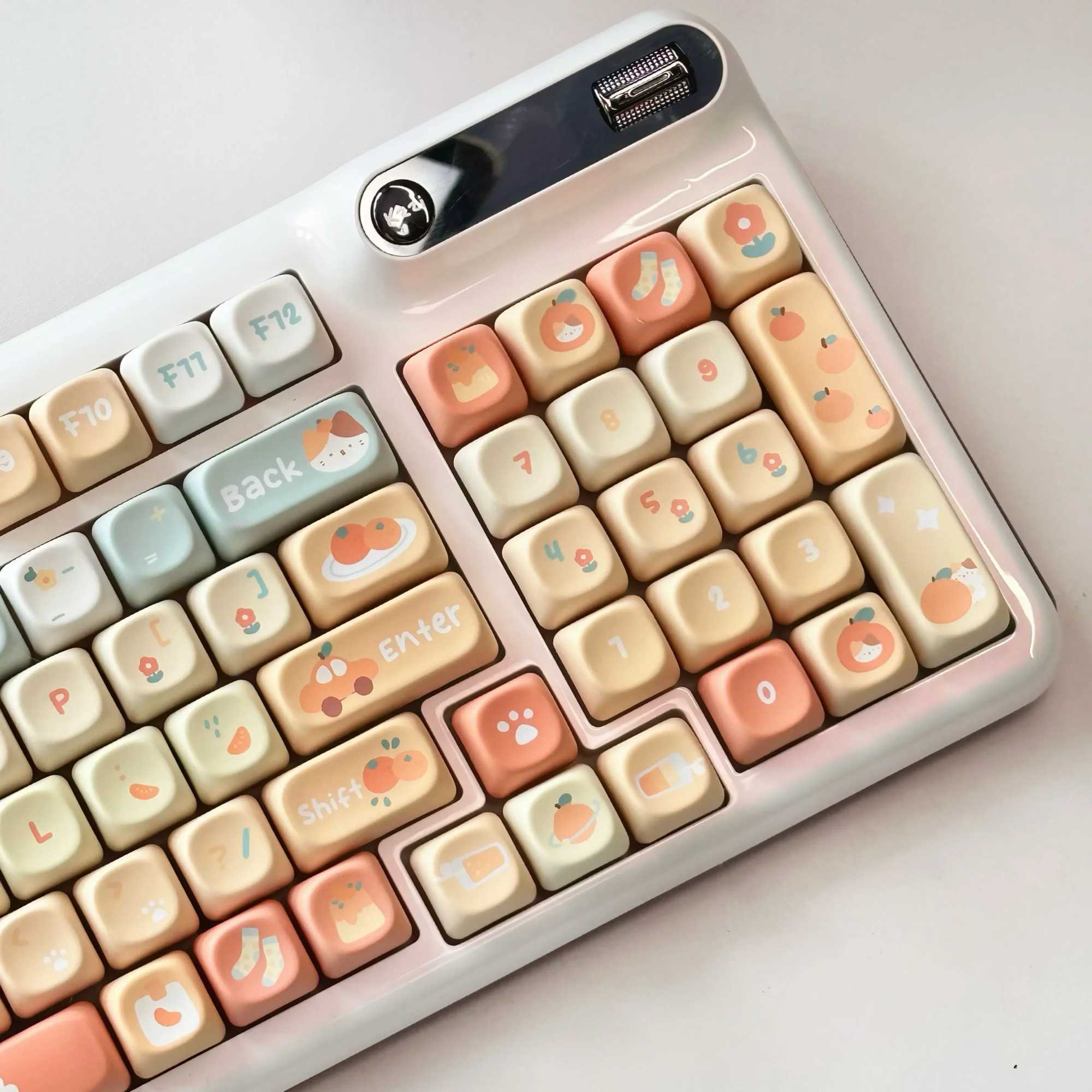 Orange Soda Keycap 131 Keys XOA Profile PBT Five-sided Heat Sublimation Customized Keyca for Mechanical Keyboard Cute Key Ca R250526