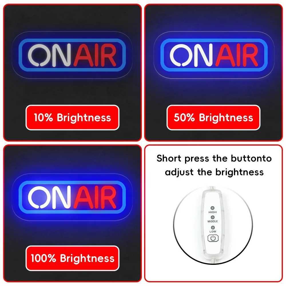 ON AIR Neon Sign Personalized Studio Live Decorative Lights Streaming Recording Signs Art Wall Decor for Live on Air LED Lamp W250526