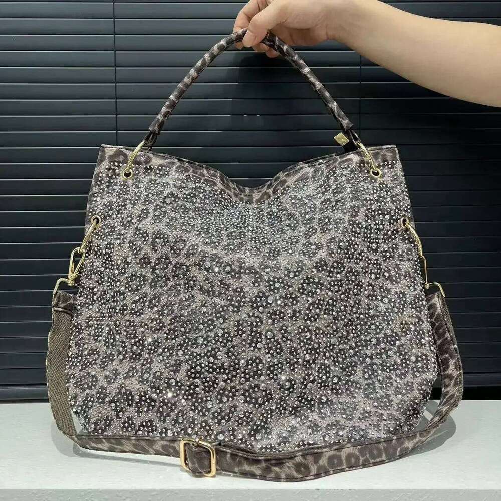 Women's Bags Designer Ladies' Fashionable And Personalized Leopard Print Full Dia Tote Bag With Large Capacity Retro Y2k Single Shoulder Han