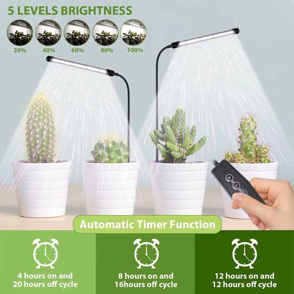 USB Plant Growth Lamp LED Full-Spectrum Plant Lamp 5V Solar White Plant Sowing Greenhouse Hydroponics 48LED Growth LampXJ250526