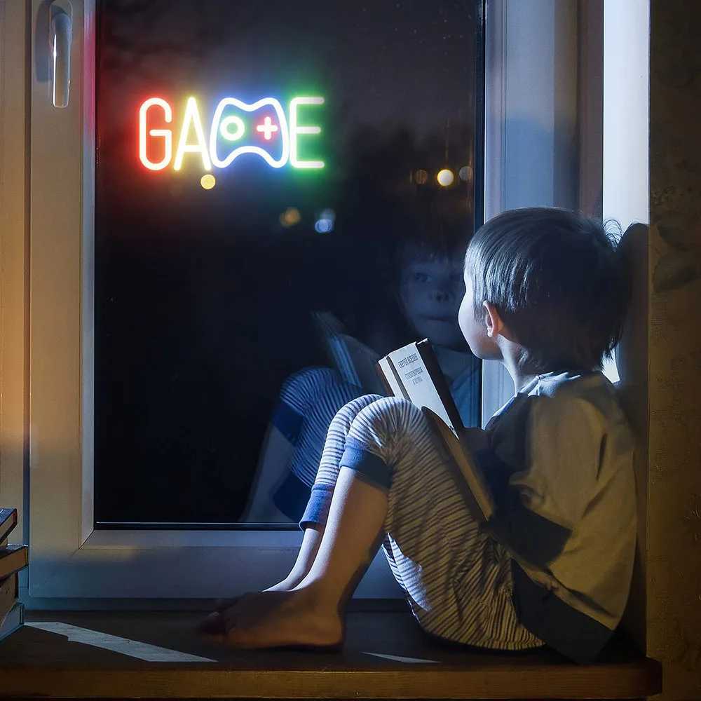 GAME Neon Sign Dimmable LED Neon Signs Wall Decor USB Powered Game Neon Lights LED Light Kids Gamer Gift For Birthday Christmas W250526