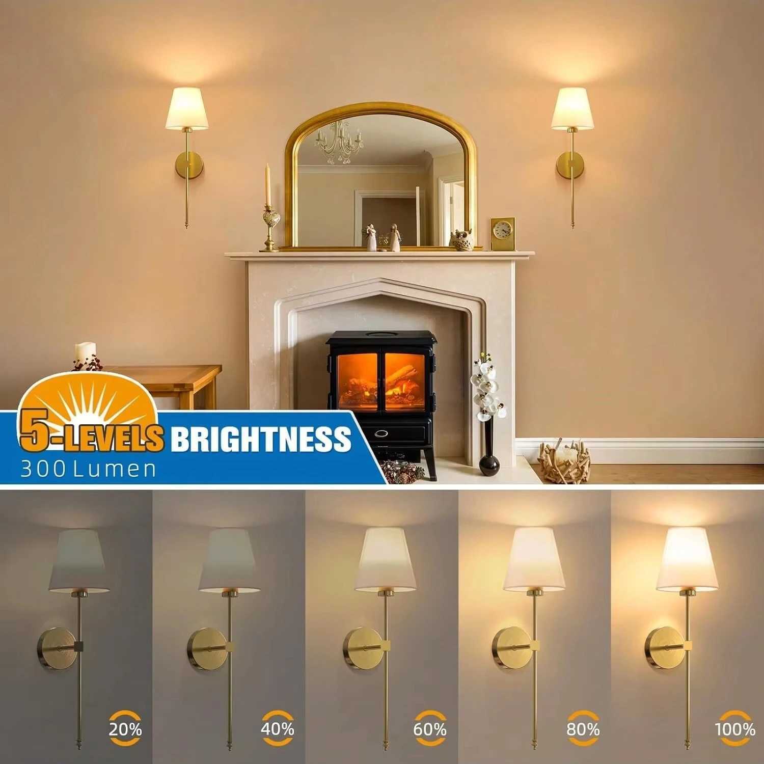 Wireless Battery Powered Wall Lamp Rechargeable Wall Lamp Dimmable Detachable Bulb Remote Control 10 Color Wireless Wall LampXJ250526