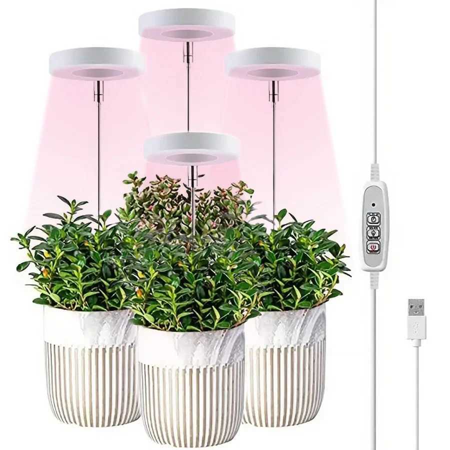 1/2/3/4 pcs Grow Light Full Spectrum LED Plant Light for Indoor Plants Height Adjustable with Auto On/Off Timer 4 DimmableXJ250526