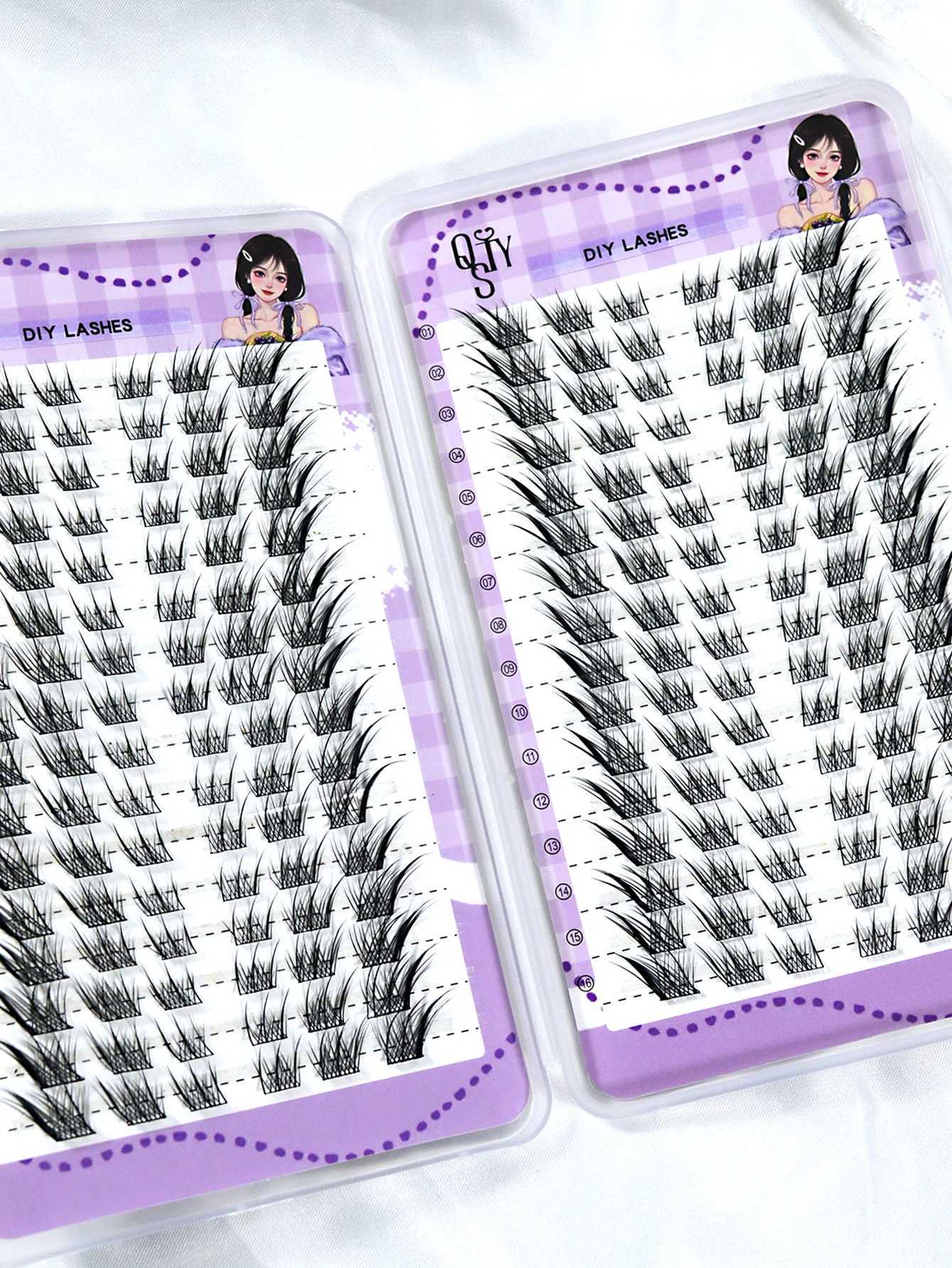QSTY 32 Rows High Quality Beauty Eyelash Book Eyelash Extension 192-384 PCS Lash Cluster Individual False Eyelashes Clusters z2505266PHC