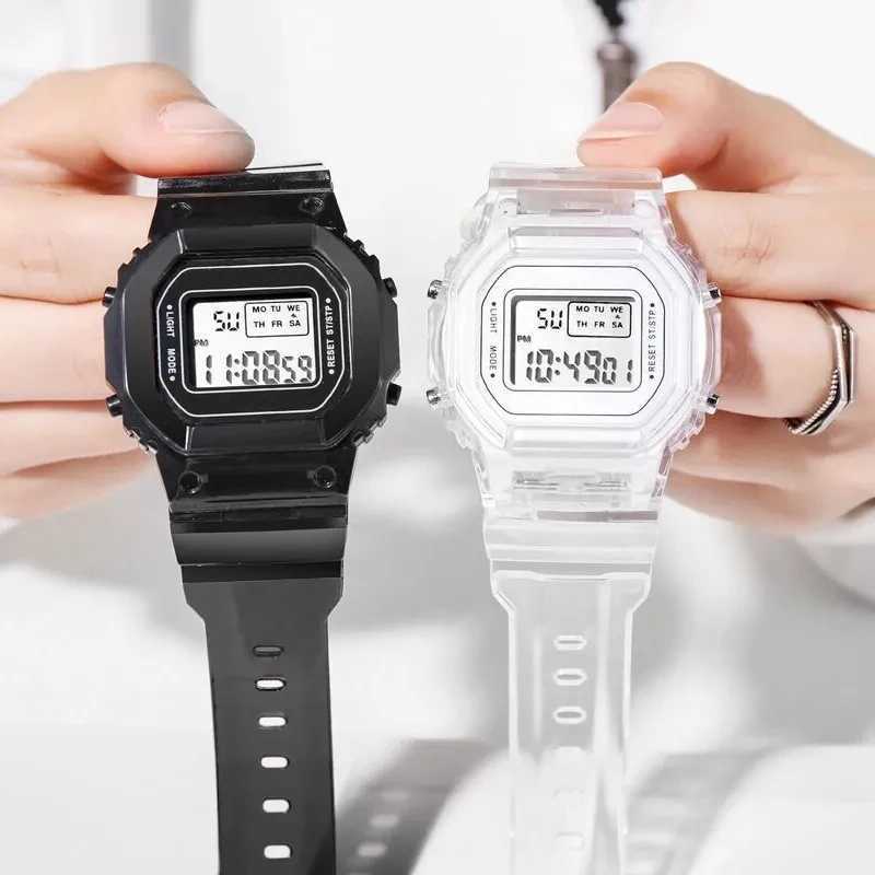 Fashion Women Watches Black White Casual Transparent Digital Sport Watch Lovers Gift Clock Children Wristwatch Couple Clock M250526