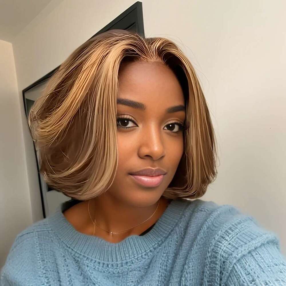 13x4 Lace Front Short Bob Pixie Cut Human Wig 8 Inch for Women Pre Plucked with Baby Brazilian Remy Hair