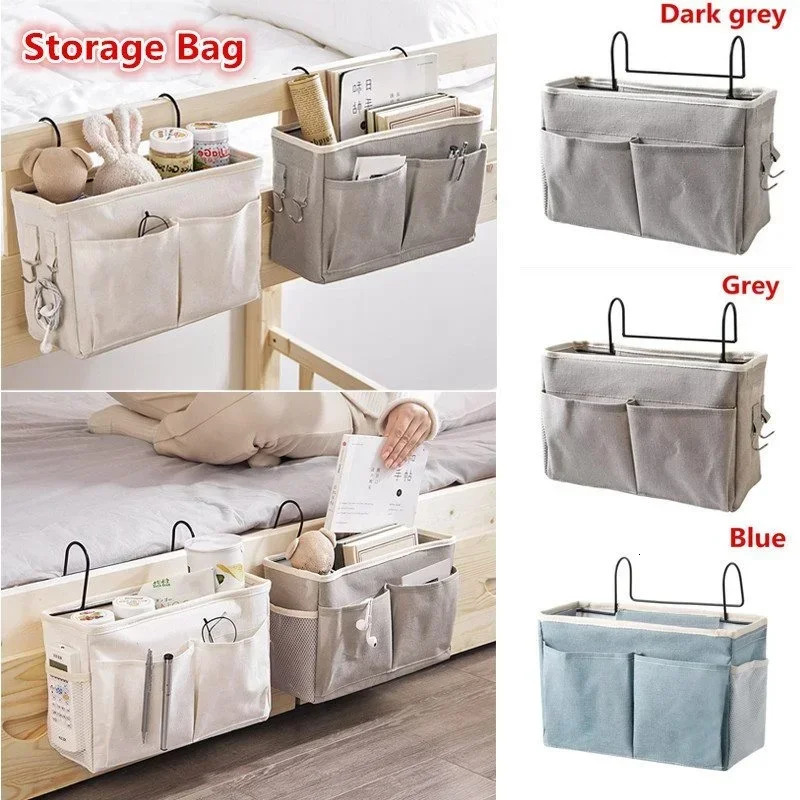 Bed Sofa Hanging Bedside Storage Bag Magazines Remote Control Books Sundries Holder Organizer 250517z