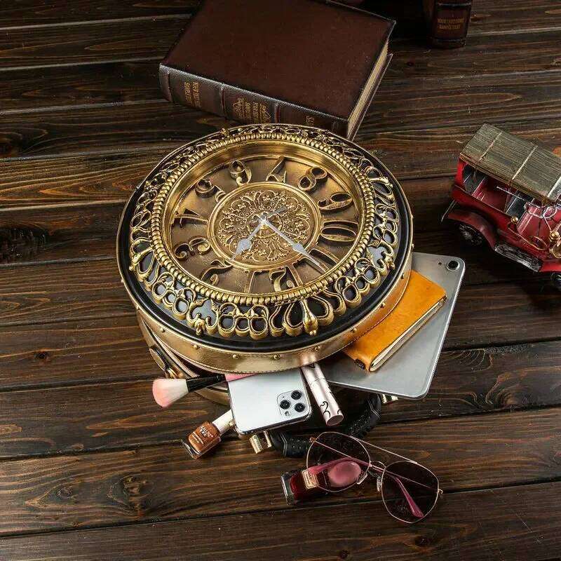 Women's Bags Designer Fashionable, Creative, Personalized Clock Handbag, Large Capacity Retro Three-Dimensional Single Shoulder Diagonal Cross Ba