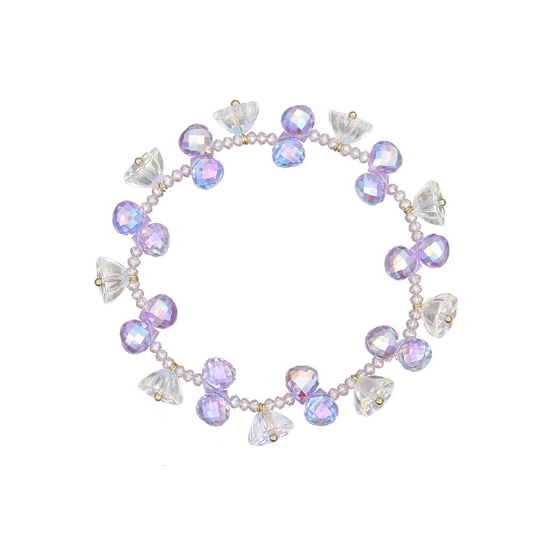 colorful crystal pendant, natural style, and personalized girl ankle bracelet