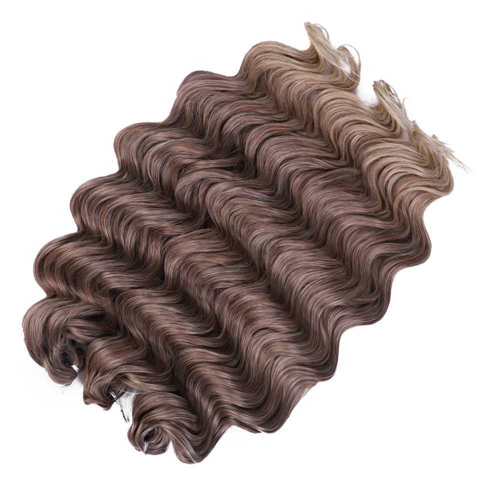 FREEDOM Hair Synthetic Deep Wavy Passion Twist Crochet Hair 24 Inch /60cm Ombre Brown Blonde White Braiding Hair Extensions S25526