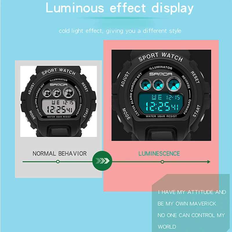 SANDA G Style Sport Electronic Watch Men Military Watches Alarm Clock Ms Unisex Boy Girl Shockproof Waterproof LED Digital Watch M250526
