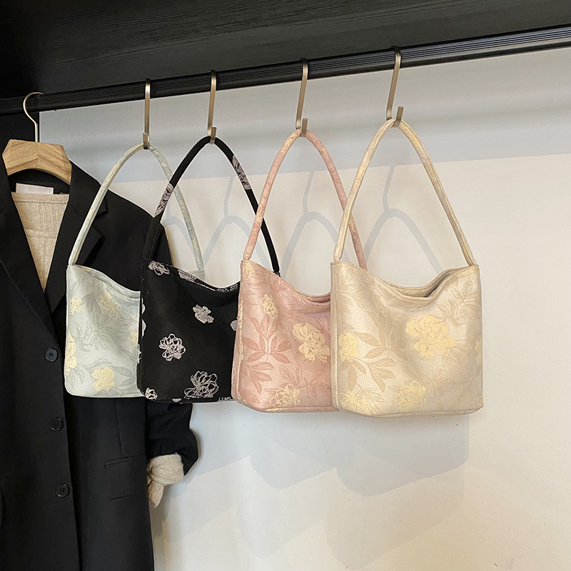 2025 Floral Handheld Bucket High-Value Exquisite New Chinese Style for Women Niche Shoulder Bag