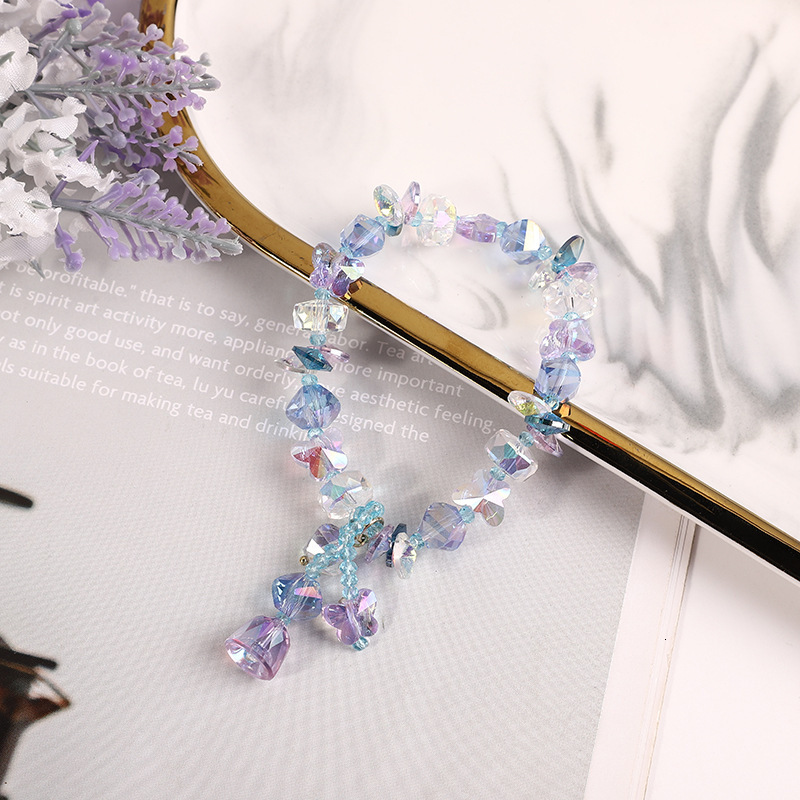 New Korean version girl heart lavender romantic crystal with pendant bracelet as a gift for best friend jewelry