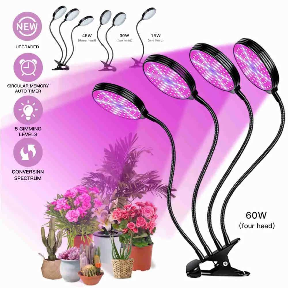 Plants Growth Light Indoor Full Spectrum LED Plant Light with Automatic On/Off Timer Dimmable 360Adjustable Gooseneck LightXJ250526
