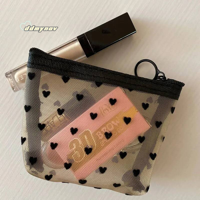 Donne Black Coin Porthert Bags Mesh Mesh Taster Per Tastie Di Tasto Per Auricol…