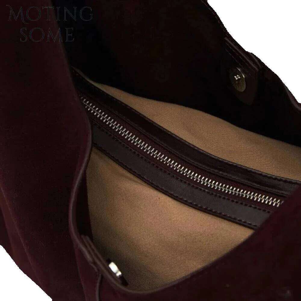 Designer Luxury Designer Luxury Designer Luxury Motingsome Oversized 42Cm Women Bag Saddle Purses 100% Natural Suede Leather Causal Tote Rommy Commuti