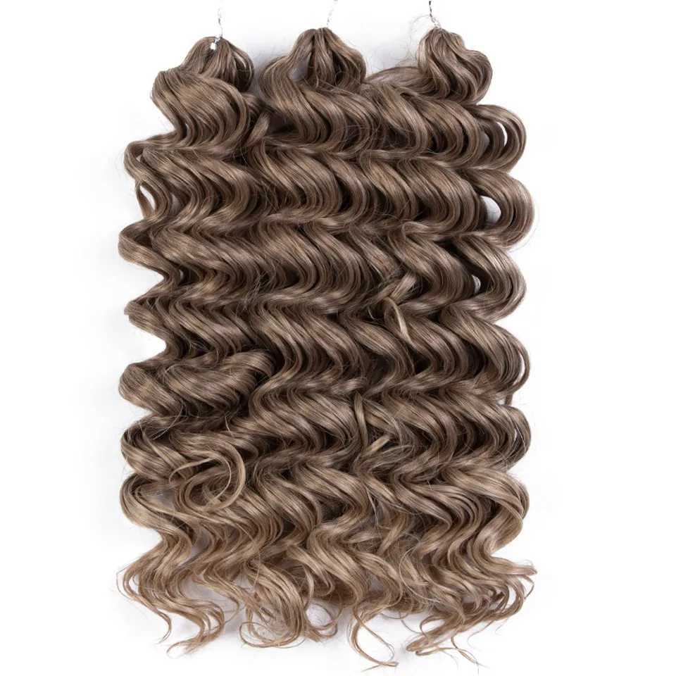 FASHION IDOL Deep Wavy Passion Twist Crochet Hair Synthetic 24 Inch Crochet Braids Ombre Grey Braiding Hair Extensions For Women S25526