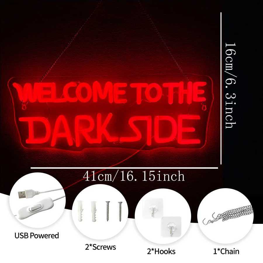 Welcome To The Dark Side Neon Sign Letter Lamp Icon Usb Powered Used For Bedroom Game Room Haunted House Halloween Decor. W250526