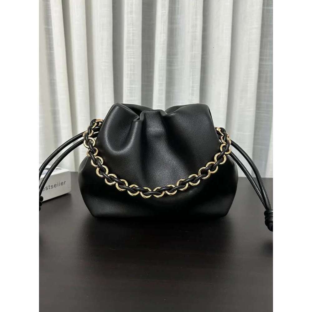 Office Women Single Chain Strap Shoulder String Bucket Versatile Multi Functional Design Casual Split Leather Crossbody Bag bag