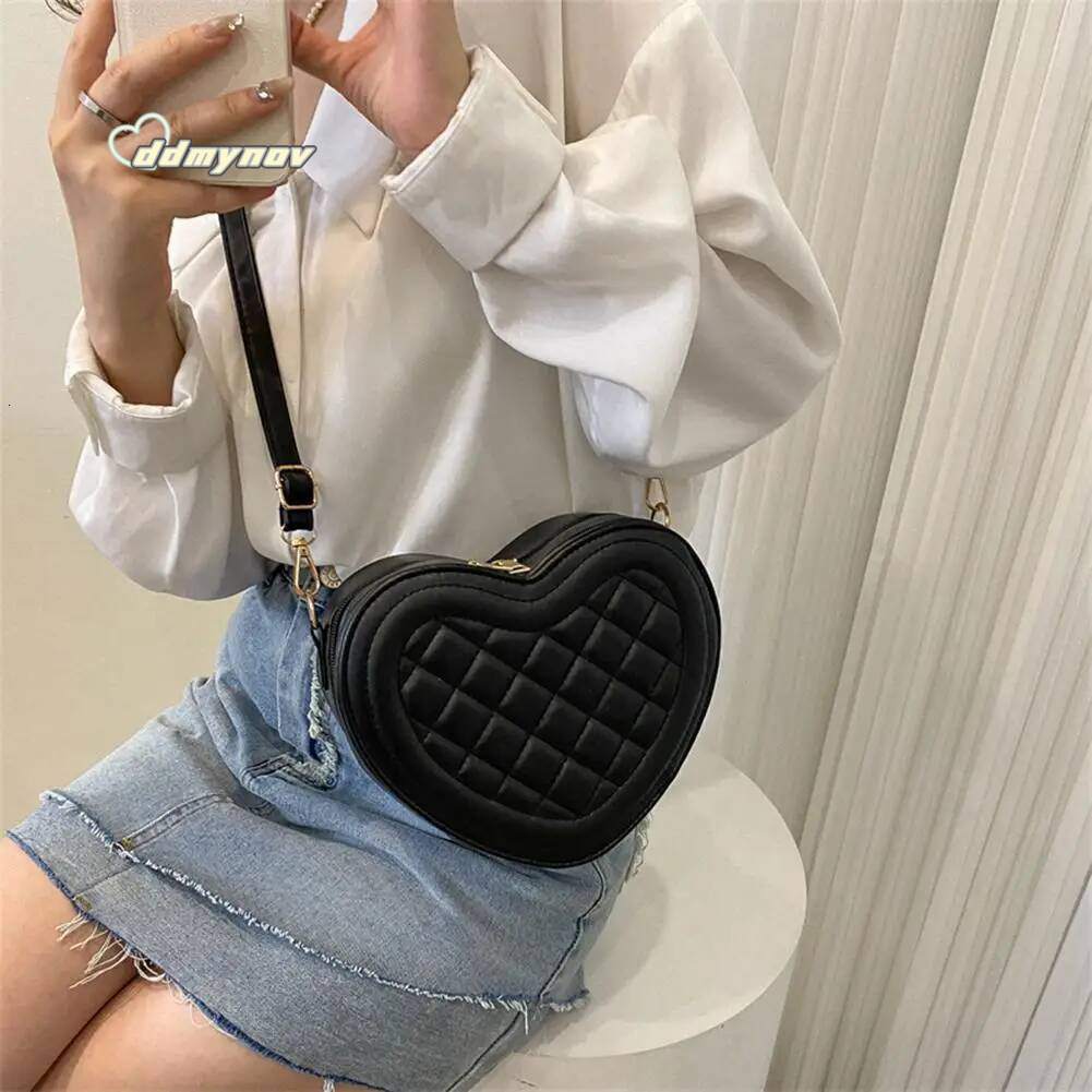 Fashion Love Heart Shape Handbags Designer Crossbody Bags PU Leather Zipper Women Casual Phone Shoulder Bag ddmynov