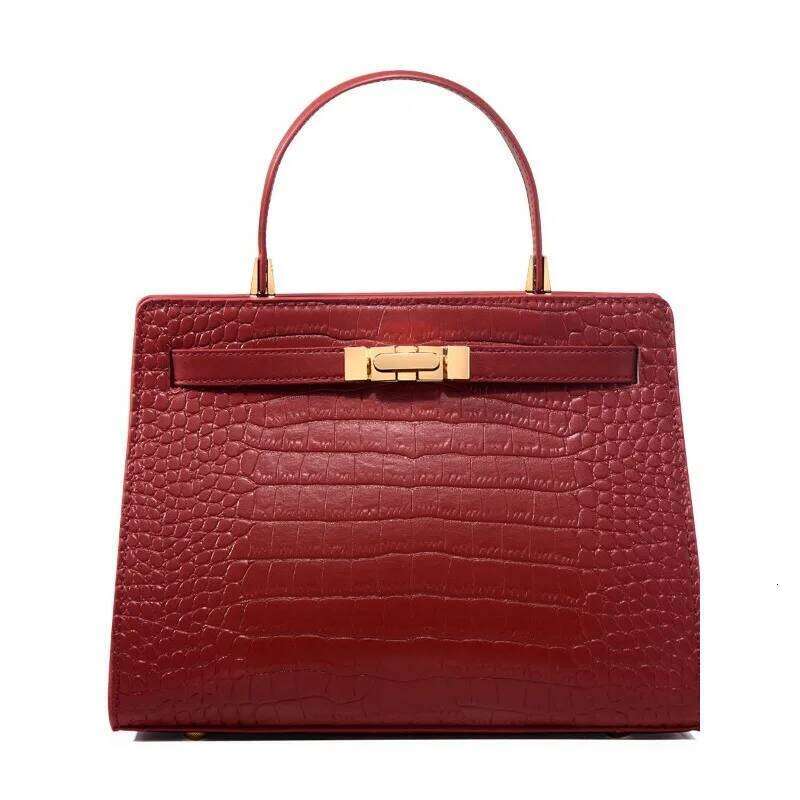 Women's Bags Designer Small Niche Design Shoulder Odino Handbag, Genuine Leather Women's Bag, Red Mother's Bag