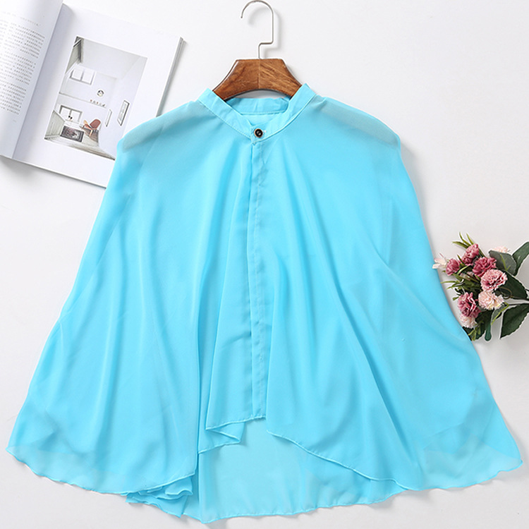 K829 Summer women's riding electric car driving sleeves anti-ultraviolet silk scarf solid color Korean chiffon changeable sunscreen shawl