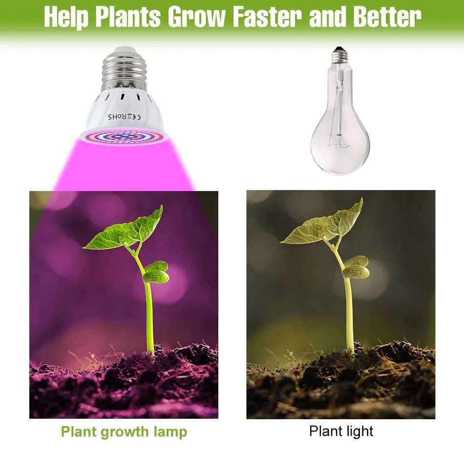 E27 LED Plant Grow Lights GU10 220v Full Spectrum Indoor Hydroponics Flower Seeds Promote Growth Vegetables Cultivation LampE14XJ250526