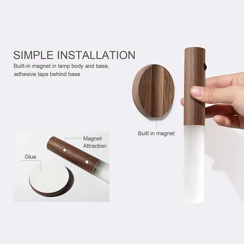 1/2/4PCS Motion Sensing Night Light Rechargeable Wireless Corridor Wall Light Wardrobe Light Bedroom and Home Desk LampXJ250526