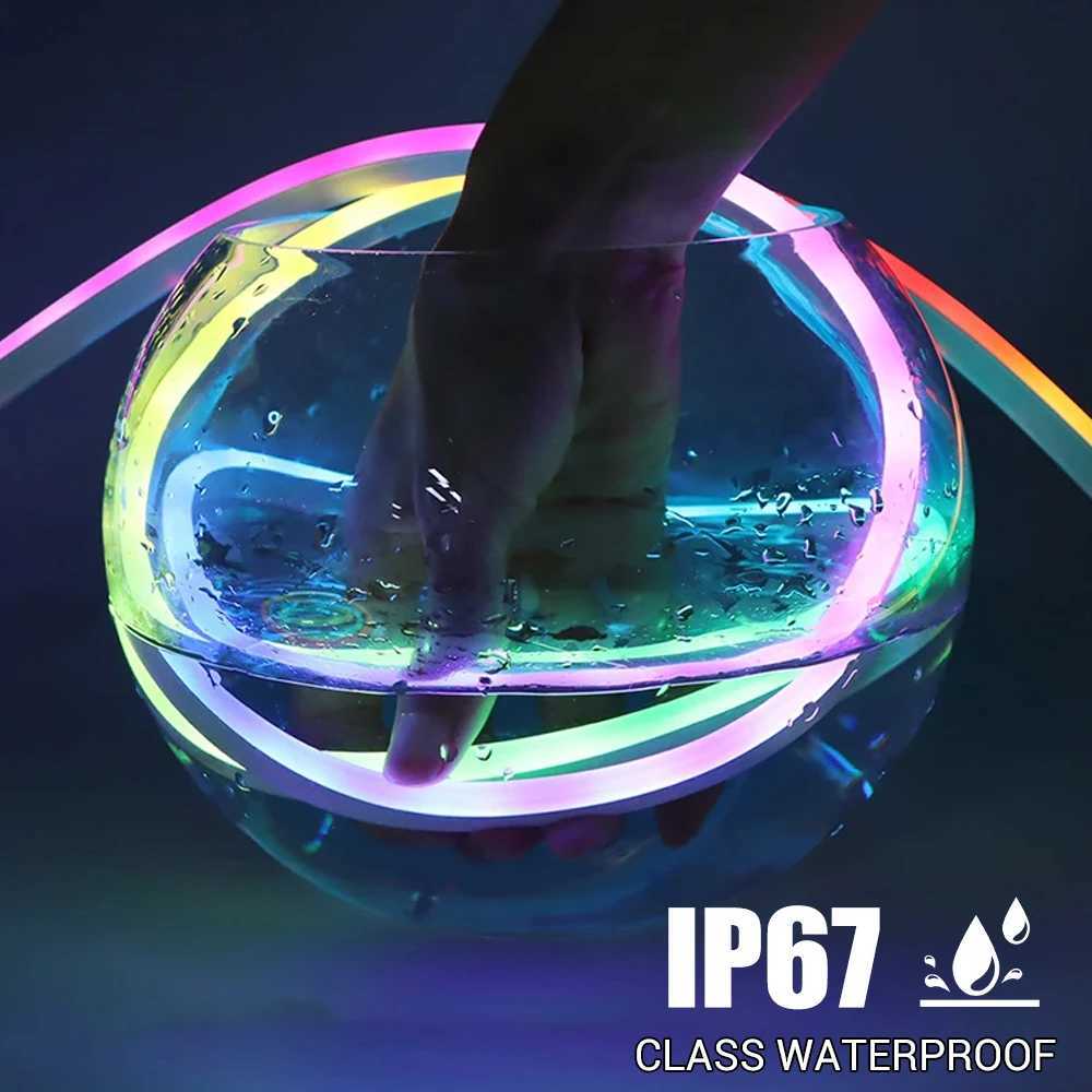 Wiscolor 5V USB LED RGB Flexible Neon Strip Light Waterproof Silicone 1/2/3/5m With APP and Remote Control For Room DIY Decoration W250526