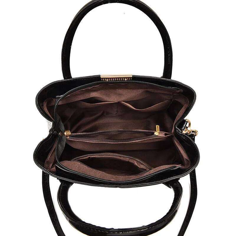 Women's Bags Designer New Bright Leather Handbag Stone Women's Large Capacity Single Shoulder Crossbody Bag Europe And The United States Cas