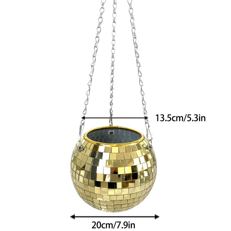 Disco Ball Planter Globe Shape Hanging Vase Flower Planter Pots Rope Hanging Wall Homw Decor vase Container room decoration