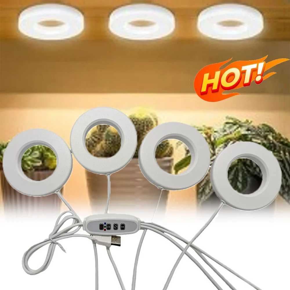 Full Spectrum LED Halo Plant Lamp 4 Dimmable Levels Halo Grow Lamp Height Adjustable Under Cabinet Plant Lamp for Indoor PlantsXJ250526