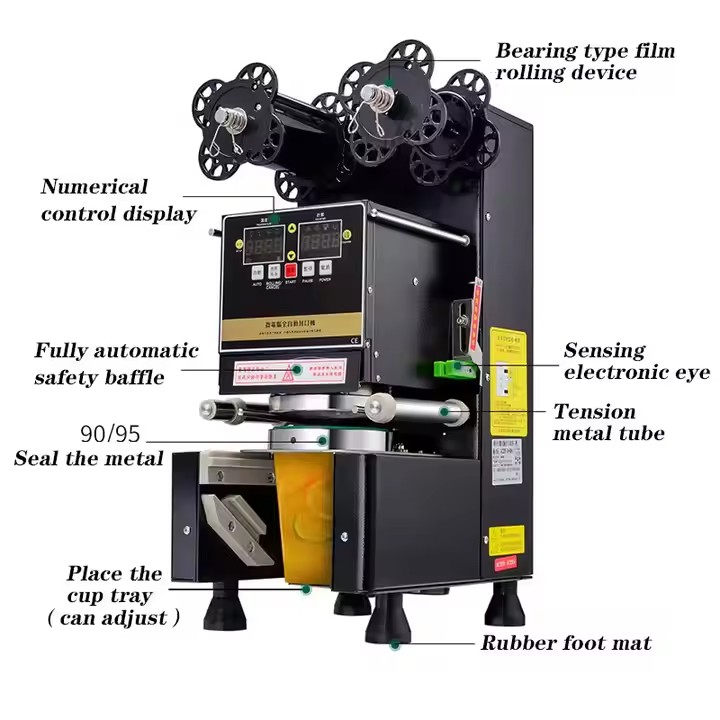 Paper cups plastic cups Fully automatic commercial bubble tea special cup sealing machine for milk tea shops sealing machine