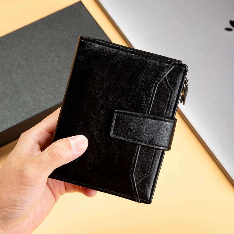 Men's Wallet New Short Vintage Multi-card PU Leather Pop Box Gift