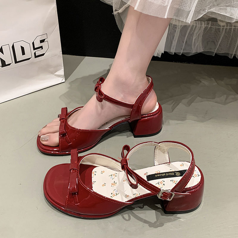 Versatile Fairy style Sandals with Skirts for Women, 2025 New Summer Collection, Short, French Thick High Heels Sandals for Women Casual Shoes Ddmysat