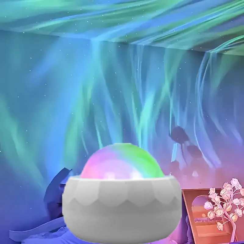 Northern Lights Starry Sky Projector Lamp LED Atmosphere Light Night Aura Aurora Glowing Lamp for Room Party Decoration Gifts W250526