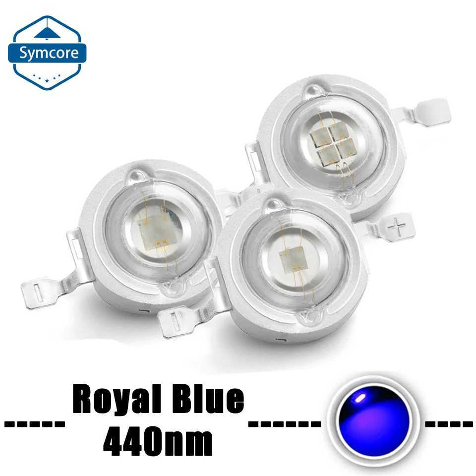 10Pcs Royal Blue LED Grow Chip 440nm Light Beads 1W 3W 5W Emitter Blub LED Chip For Indoor Aquarium Plant GrowXJ250526