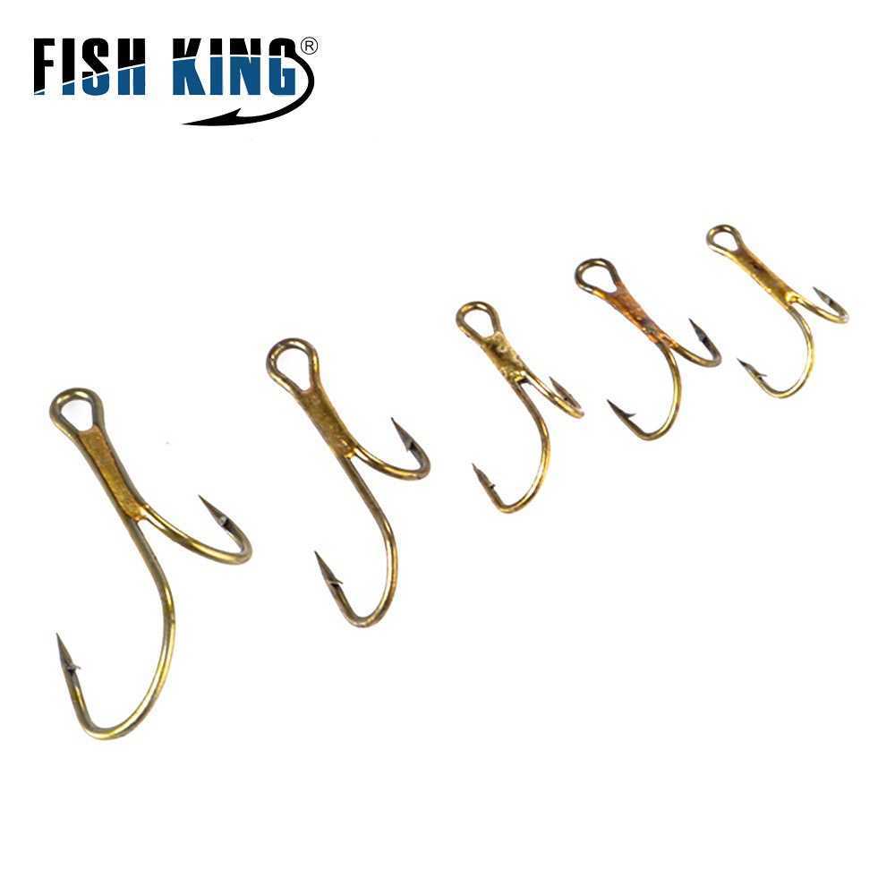 20pcs Double Fishing Hook High Carbon Steel Golden Barbed Hook 1# 2# 4# 6# 8# Pike Trout Perch Ringed Zander Fishhooks Z250402