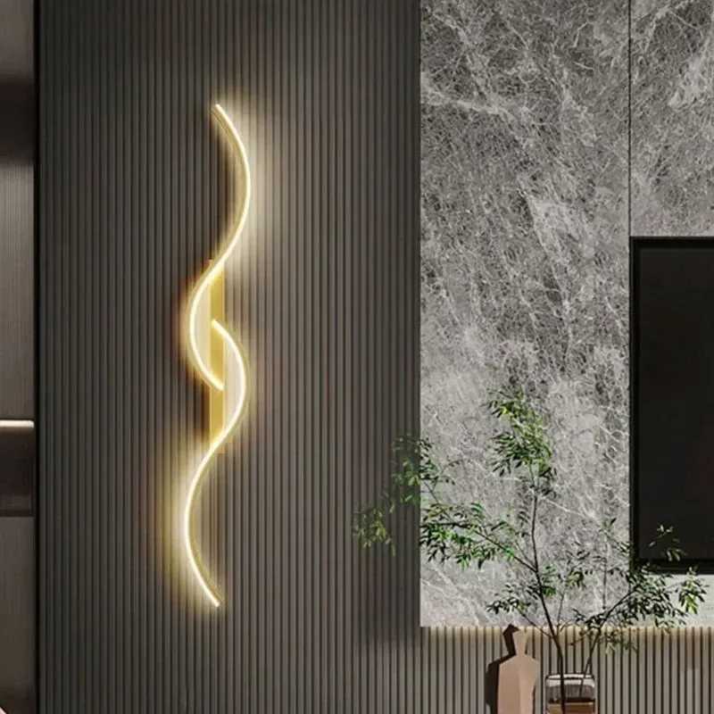Modern LED Wall Lamp Minimalist Bedroom Bedside LED Sconce Long Strip Lustre Living Room Sofa Home Interior Lighting FixturesXJ250526