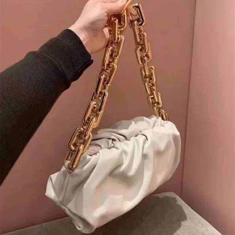 Women's Bags Designer New Handheld Shoulder Bag With Thick Chain And Wrinkled Cloud Pattern Crossbody Bags For Women Designer Handbag