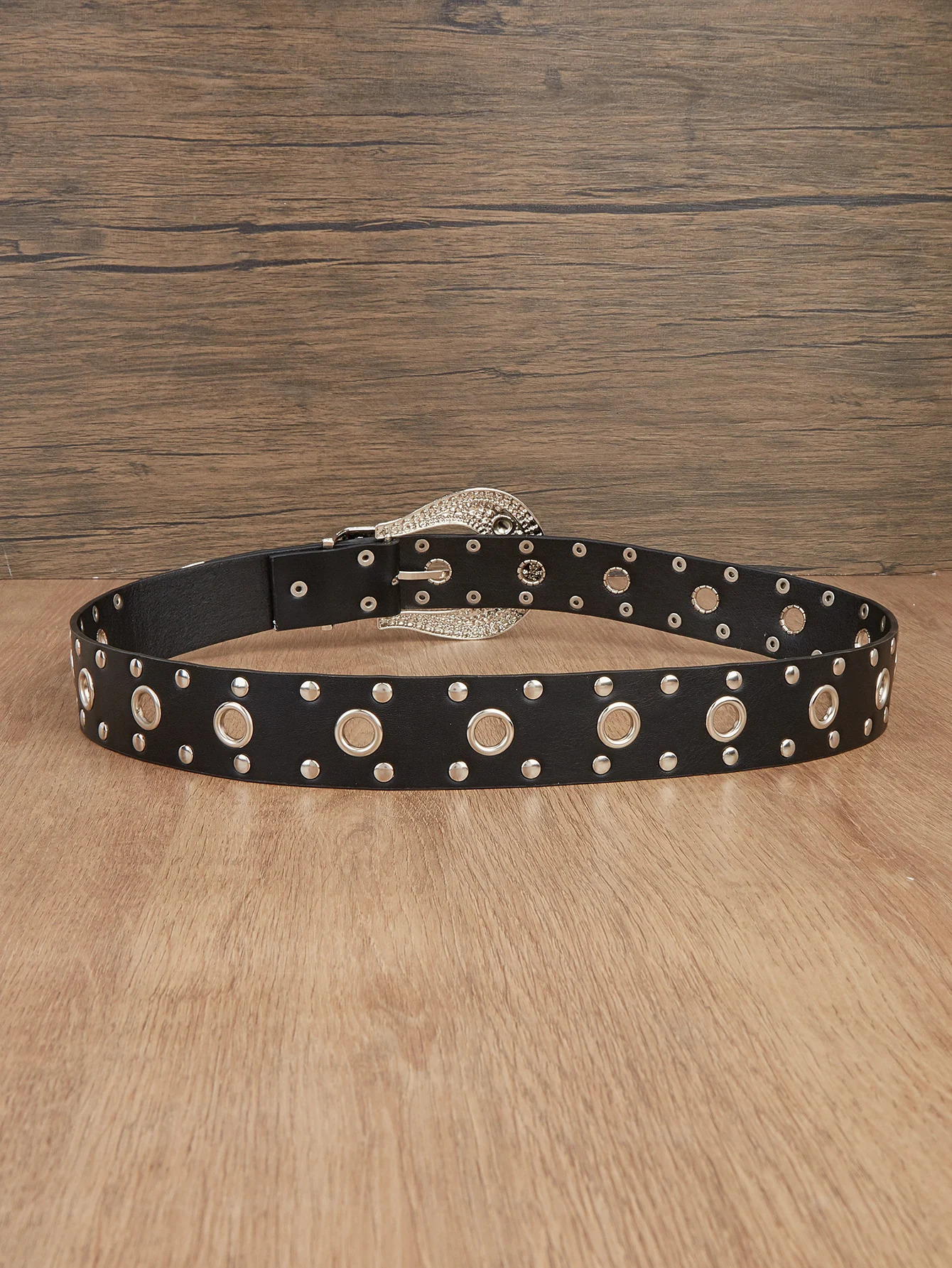 1pc Mens Western Style Distressed Texture Rhinestone Pearl Embellished Hollow Buckle Denim Belt Summer Casual Accessory 250520