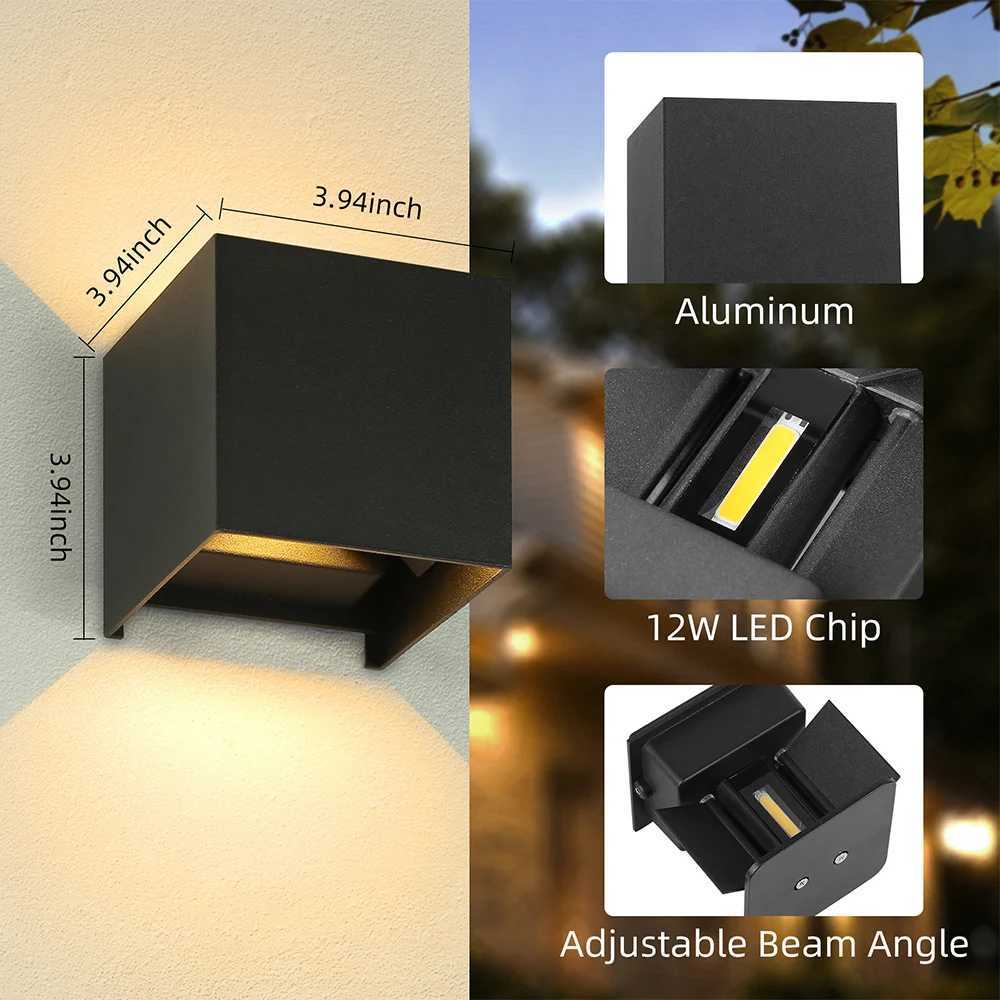Wall Lights AC180-265V Indoor Wall Light Aluminum Outdoor Waterproof Up Down Garden Wall Lighting For Home Pathway Bedroom LampXJ250526