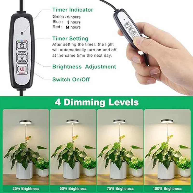 Full Spectrum Indoor Solar LED Growth Light Flower Floor Telescopic Fill Light Annular Plant Light Small Growth Light Phyto LampXJ250526