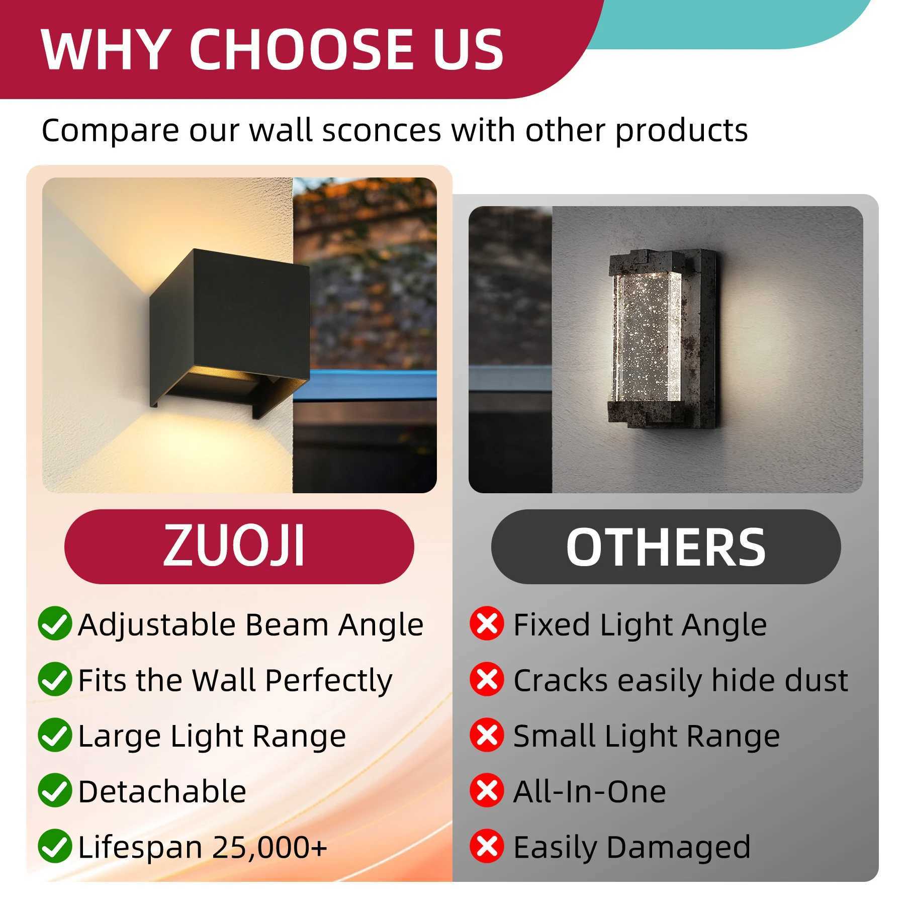 Wall Lights AC180-265V Indoor Wall Light Aluminum Outdoor Waterproof Up Down Garden Wall Lighting For Home Pathway Bedroom LampXJ250526