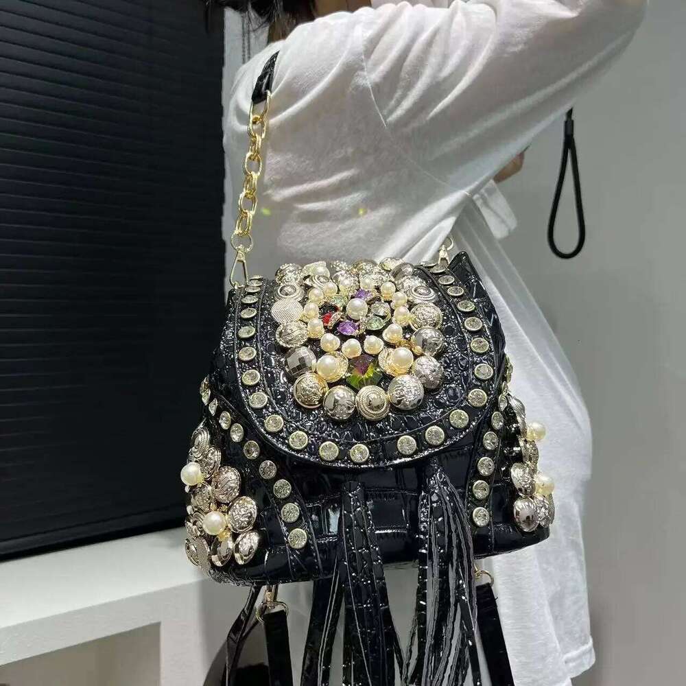 Women's Bags Designer Women's Fashion Dia Handbag Elegant Evening Beaded Light Backpack Crossbody Bag