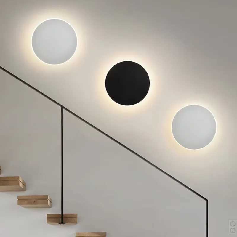 Indoor Round Wall Lamp/Modern Minimalist Style Bedroom Bedside Table Staircase Porch/LED Light Source Human Body Touch SensorXJ250526