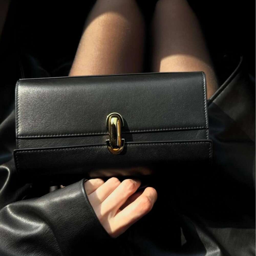 Women's Bags Designer Italian New Luxury Long Handbag Slim Niche Design Genuine Leather Women's Small Square Bag