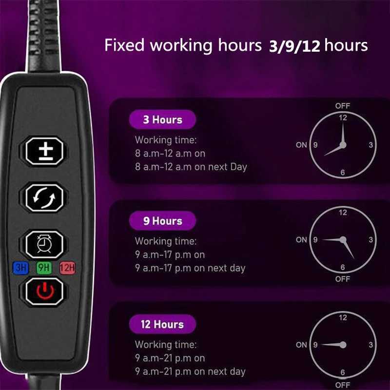 Plug-in Growth Lamp Indoor Full Spectrum Plant Growth Lamp USB With Auto on/off Timer 360 Adjustable Red Blue Warm White 3 ColorsXJ250526