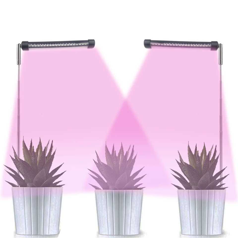 LED Plant Lamp Full-Spectrum Fill Light Red and Blue Light with Telescopic Tube Dimming Timing USB InterfaceXJ250526